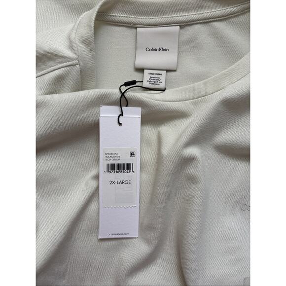 NEW Calvin Klein Tech Pique T-Shirt Men's XXL Quick Dry Stretch Cotton Logo - Picture 9 of 11